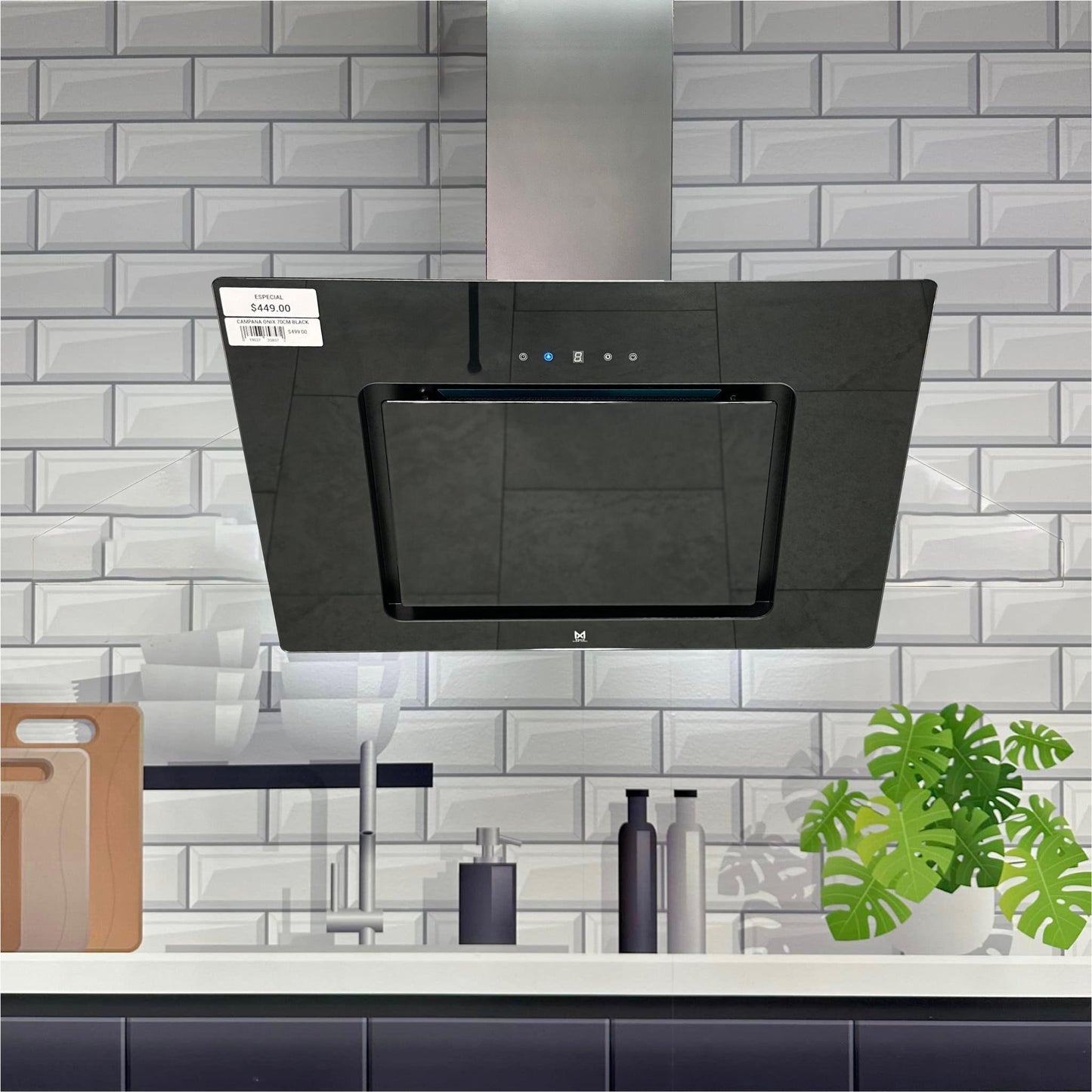 CAMPANA ONIX 70CM BLACK