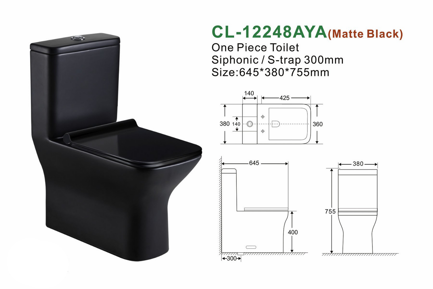 Inodoro CL-12248AYA NEGRO