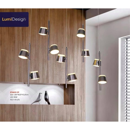 LAMPARA DE TECHO RT-6019-5P BLACK